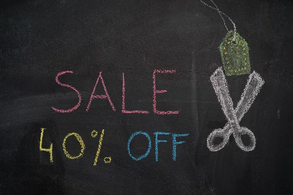 Sale 40% off on chalkboard — Stock Photo, Image