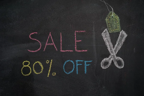 Sale 80% off on chalkboard — Stock Photo, Image