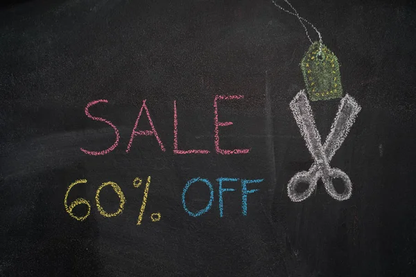 Sale 60% off on chalkboard — Stock Photo, Image