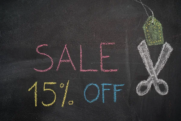 Sale 15% off on chalkboard — Stock Photo, Image