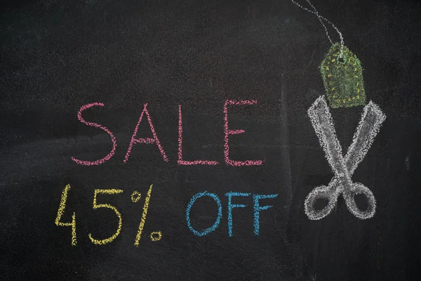 Sale 45% off on chalkboard — Stock Photo, Image