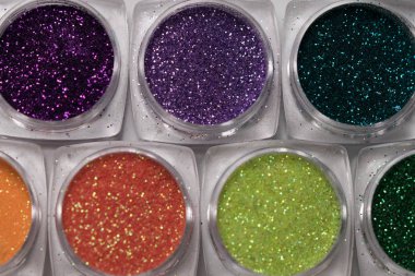 Renkli tırnak makyaj glitter ayarla