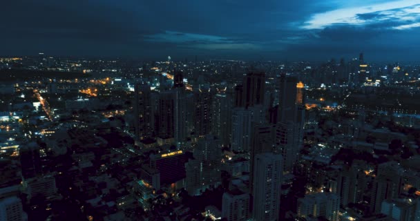 Modern city during beautiful cloudy night — Stock Video