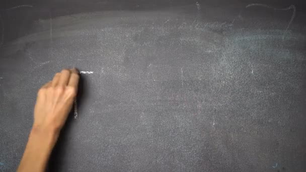 Hand schrijven "Team" op zwarte schoolbord — Stockvideo