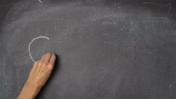 Hand schrijven "Goal" op zwarte schoolbord — Stockvideo