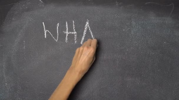 Hand schrijven "Wat is uw doel?" op zwarte schoolbord — Stockvideo