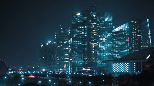Moderní město v noci — Stock video