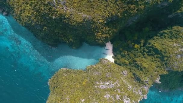Вид с воздуха на тропический рай — стоковое видео