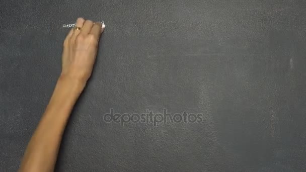Hand writing "Thai Alphabet" on black chalkboard — Stock Video