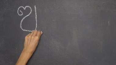 Siyah Kara tahta Tay mektup yazma el