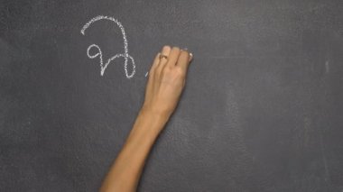 Siyah Kara tahta Tay mektup yazma el