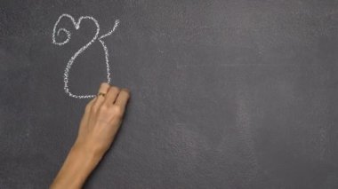 Siyah Kara tahta Tay mektup yazma el