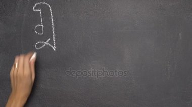 Siyah Kara tahta Tay mektup yazma el