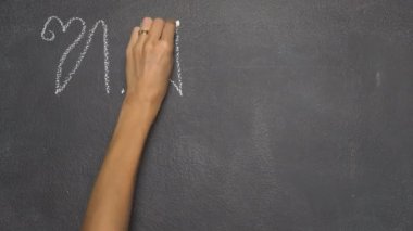 Siyah Kara tahta Tay mektup yazma el