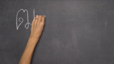 Siyah Kara tahta Tay mektup yazma el