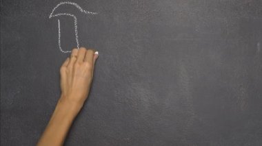 Siyah Kara tahta Tay mektup yazma el