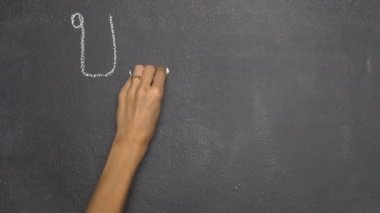 Siyah Kara tahta Tay mektup yazma el