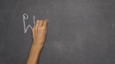 Siyah Kara tahta Tay mektup yazma el