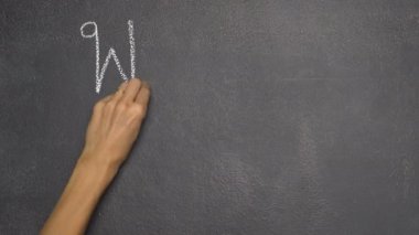 Siyah Kara tahta Tay mektup yazma el