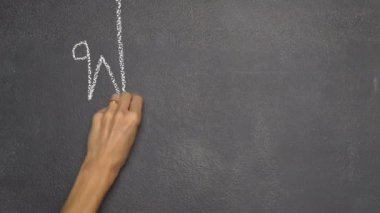 Siyah Kara tahta Tay mektup yazma el