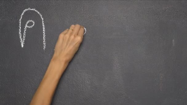 黒い黒板に手書きのタイ文字 — ストック動画