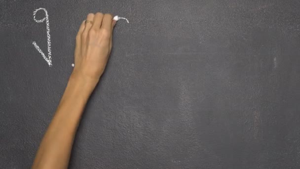 Kézi írás Thai levelet a fekete chalkboard — Stock videók