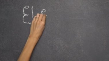 Siyah Kara tahta Tay mektup yazma el