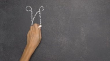 Siyah Kara tahta Tay mektup yazma el