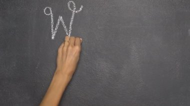 Siyah Kara tahta Tay mektup yazma el