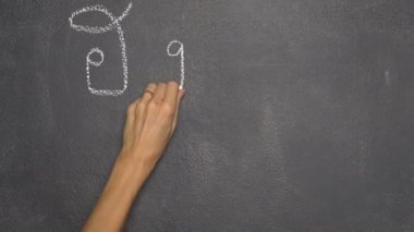 Siyah Kara tahta Tay mektup yazma el