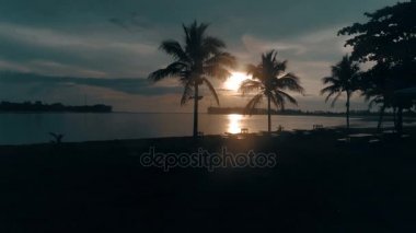 Güzel gün batımı havadan görünümü