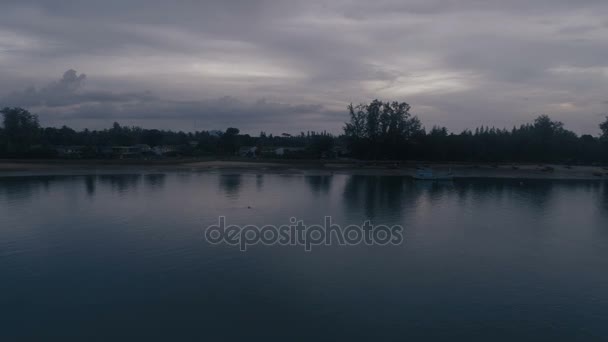 Aerial view of sea and cloudy sky — Stock Video