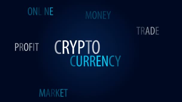 Crypto moneda palabra nube — Vídeo de stock