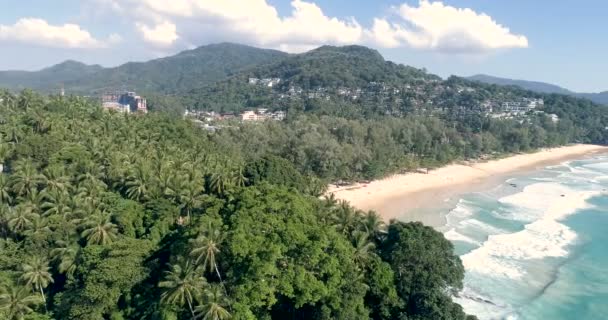 热带岛屿海滩的鸟瞰图 — 图库视频影像