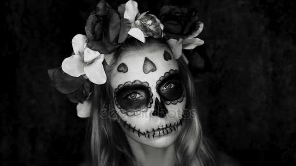 Woman With Mexican Sugar Skull Makeup Video By C Nelka7812 Stock Footage 172039616