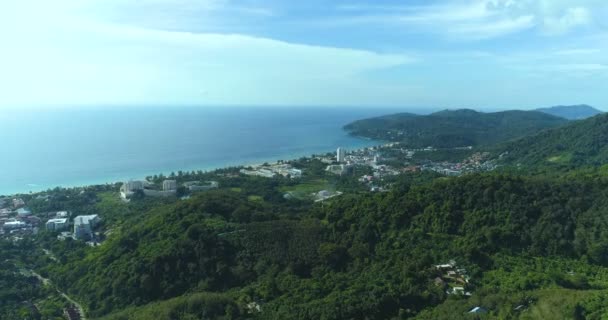 Drone Aéreo Ascendente Disparó Sobre Phuket Hills Playas Tailandia — Vídeos de Stock