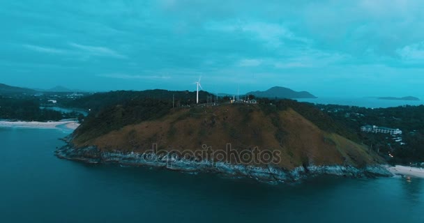 Fotografia Aérea Laem Phrom Thep Assistir Pôr Sol Phuket Tailândia — Vídeo de Stock