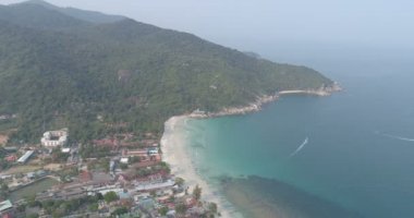 Havadan görünümden uçağı üzerinde kum plaj, Haad Rin, Koh Samui Adası, Tayland