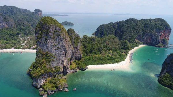 Légi Felvétel Railay Strand Tengerpart Krabi Tartományban Thaiföld — Stock Fotó