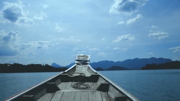 Krásný Výhled Horské Jezero Řeka Lodi Ratchaprapa Dam Národní Park — Stock video