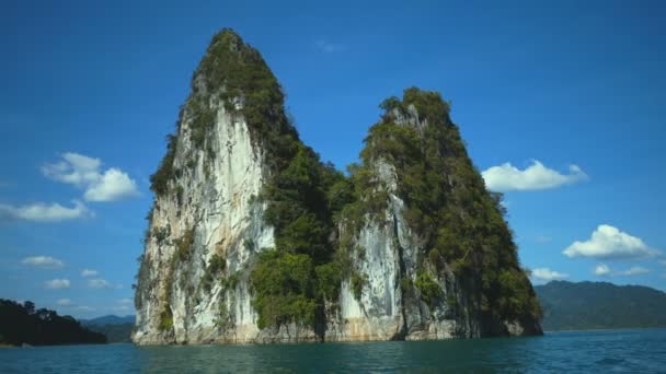 Passeio Barco Para Parque Nacional Khao Sok Tailândia Vídeo Câmera — Vídeo de Stock