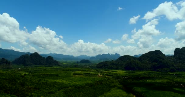 Luchtfoto Van Tropisch Groen Regenwoud Landschap Thailand Tijdens Zonnige Zomerdag — Stockvideo