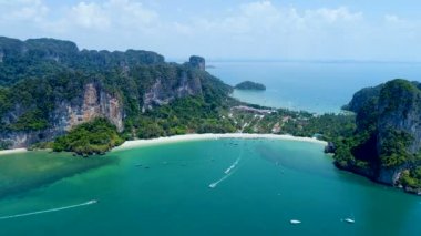 Popüler Tay Railey Beach, Tayland havadan görünümü