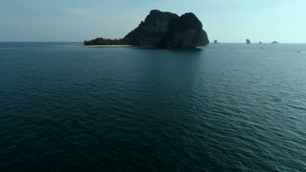 Veduta Aerea Bellissimo Mare Cielo Rocce Calcaree Paesaggio — Video Stock