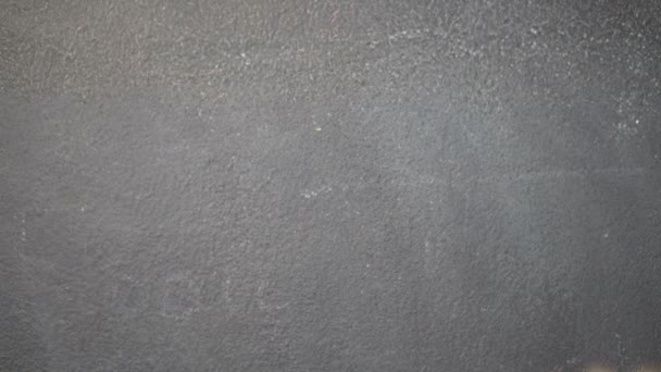 Sticky Note Blackboard Closeup Woman Hand Sticking Note Number Blackboard — стоковое видео
