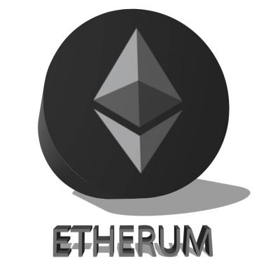 Grey etherum logo vector design over white background clipart