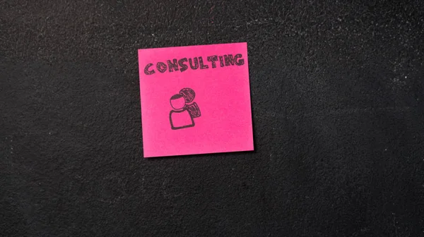 Sticky Note Consulting Word Blackboard — Stock Photo, Image