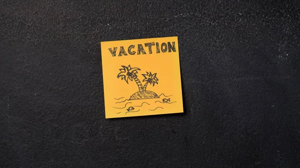 Notitie Met Vakantie Woord Het Bord — Stockfoto