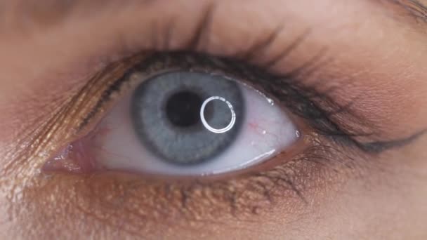 Closeup Μάτι Μακιγιάζ Closeup Των Γυναικών Ματιών Μακιγιάζ Κλείσιμο Και — Αρχείο Βίντεο