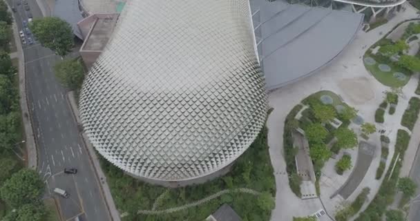 Vista Aérea Singapur Durante Día Nublado Vista Superior Del Avión — Vídeo de stock